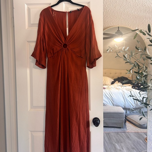 Zara Rust Colored Midi Dress - Picture 2 of 9